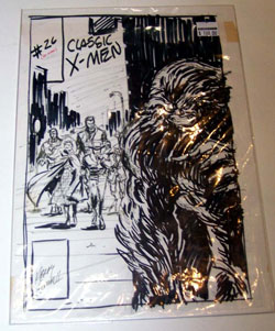 Rejected preliminary cover to Classic X-Men #26