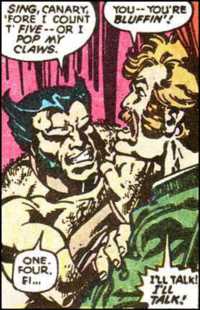 Wolverine say, Sing canary in X-Men #111