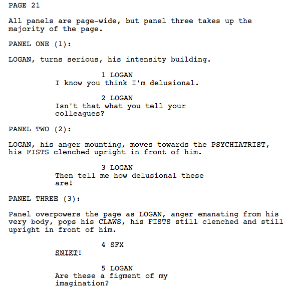 Shattered Memories Script Page